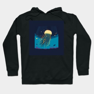 Jellyfish Swimming in the Ocean with Turtles Hoodie